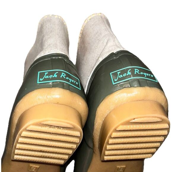 Jack Rogers Chloe Olive Metallic Rain Duck Boots 8 - Picture 4 of 8